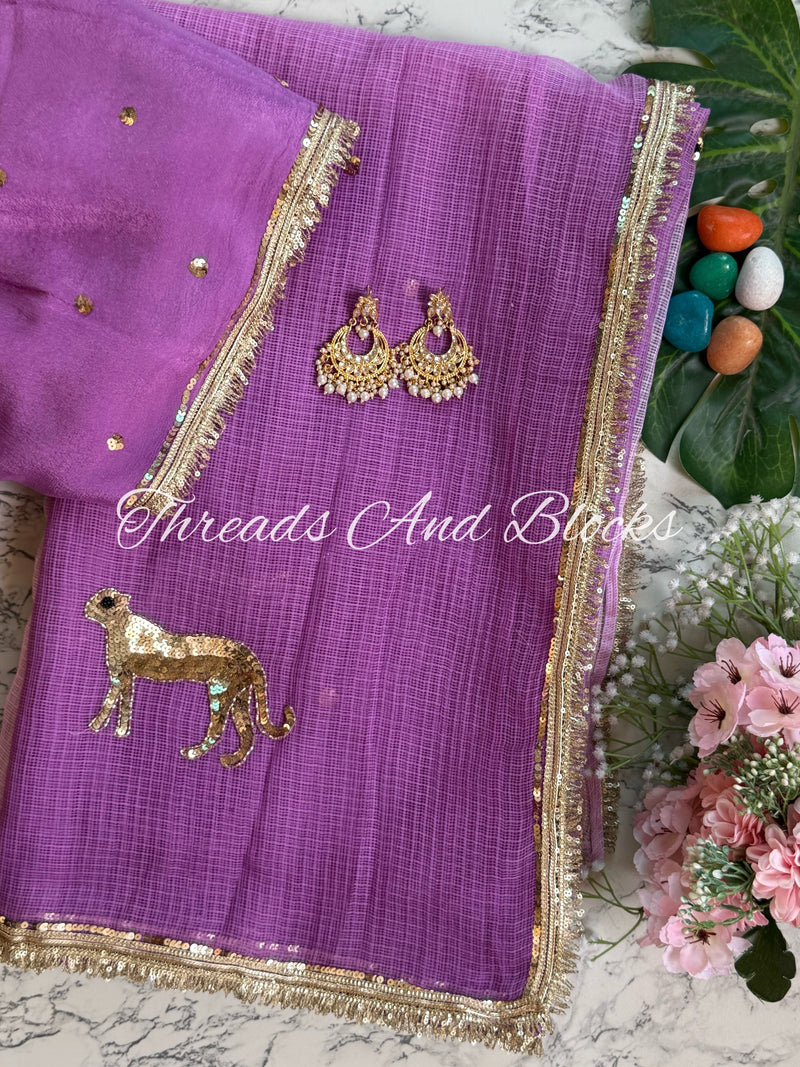 Golden Cheetah Kota Doriya Saree