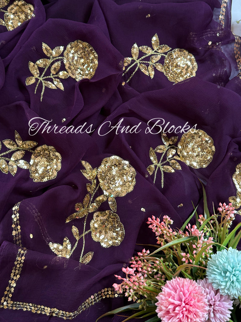 Gold Twilight Floral Buta Saree