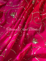 Berry Toned Gold Leaf Jaal Saree