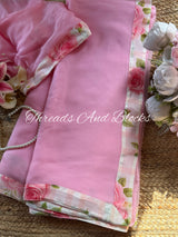 Rosette Printed Border Saree