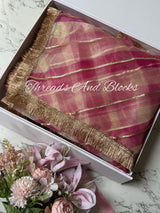 Kanak Gulab Tissue Leheriya Saree