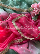 Pink Guava Bandhani Saree