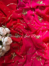 Berry Toned Gold Leaf Jaal Saree