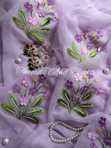 3D Bouquet Chiffon Saree