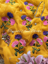 Oleander Whispers Chiffon Saree