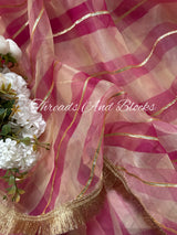 Kanak Gulab Tissue Leheriya Saree