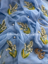 Porcelain Chiffon Saree