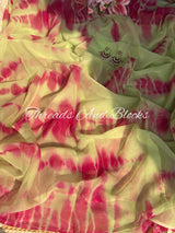 Ruby Panna Shibori Saree
