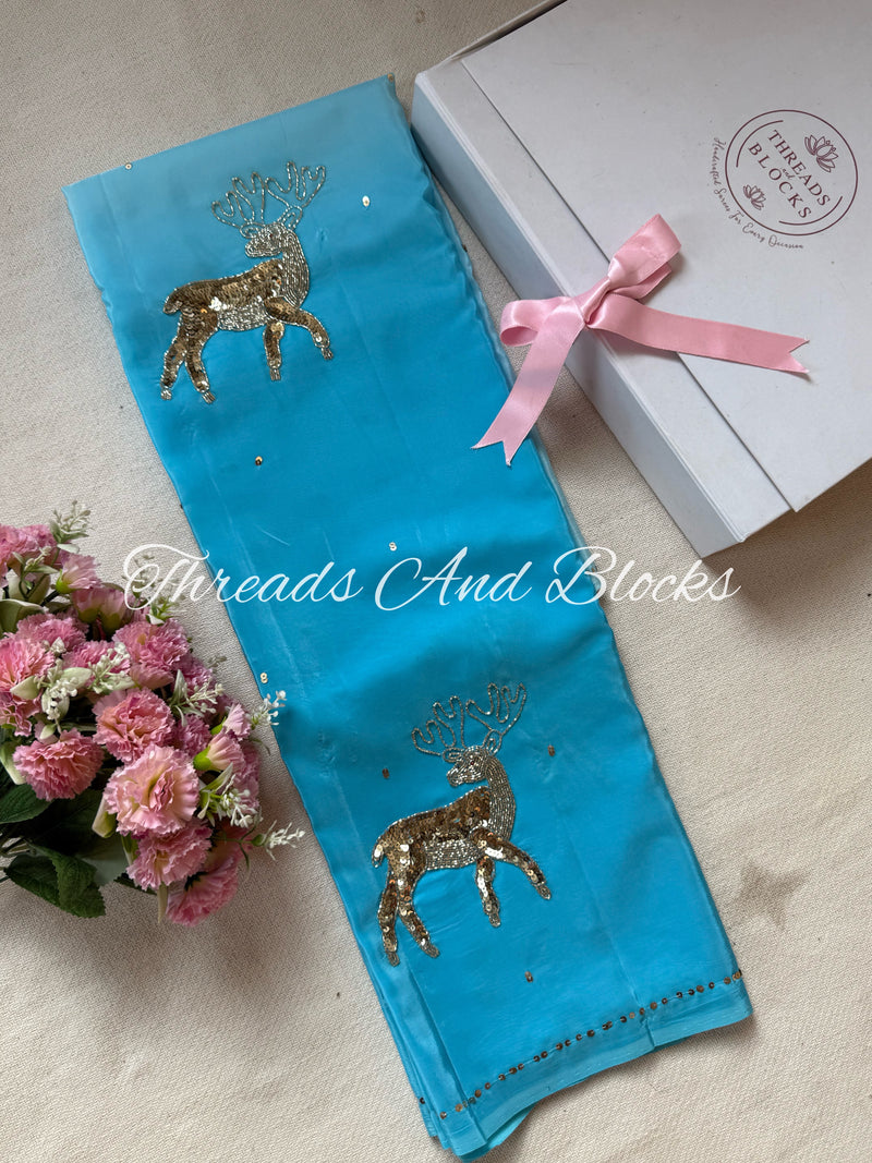 Dazzling Deer Crepe Saree