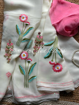 Blushing Dahlia Chiffon Saree
