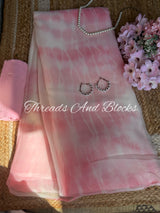 Victorian Blush Shibori Saree