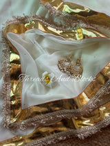 Mukaish Lappa Border Saree