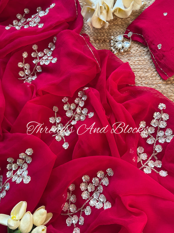 Sweet Pea Floral Buta Saree