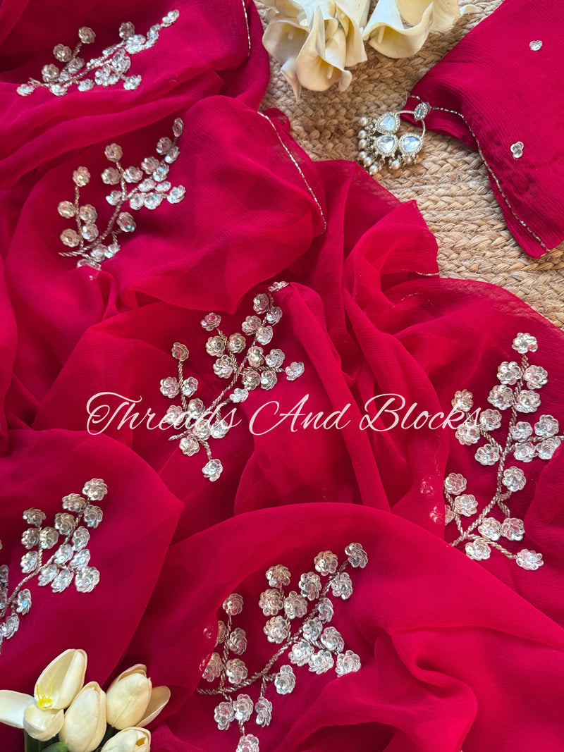 Sweet Pea Floral Buta Saree