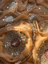 Golden Zubeida Saree