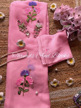 Oleander Whispers Chiffon Saree