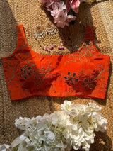 Narangi Floral Jaal Blouse