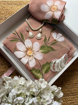 ELARA Handpainted Chiffon Saree