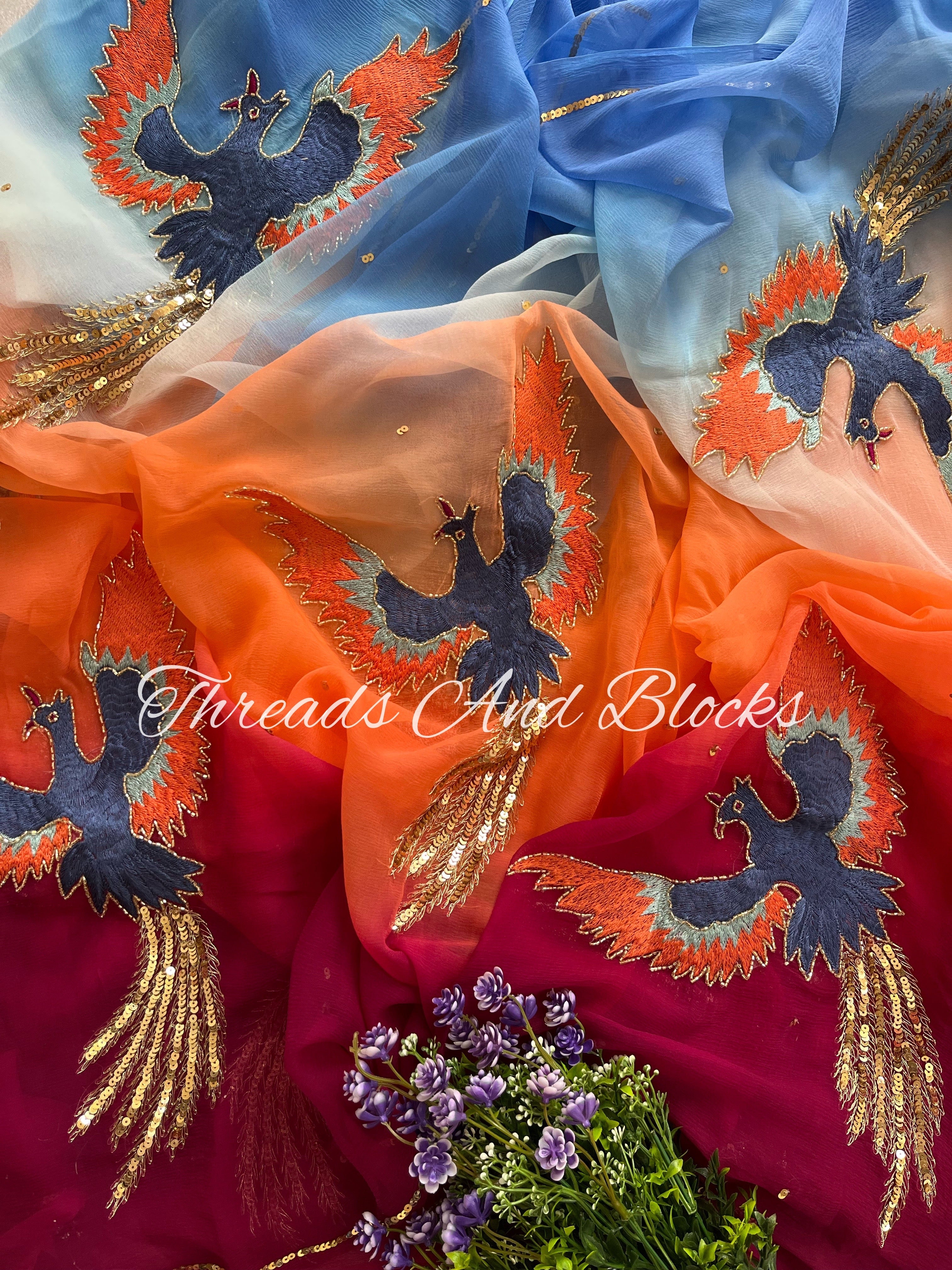 Birds of Paradise Saree