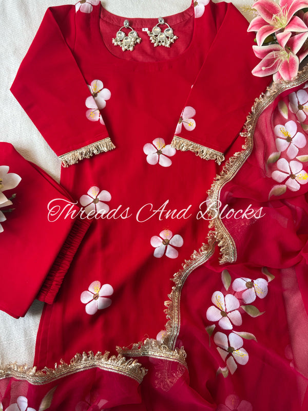 Red Hibiscus Suit