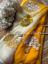 Blooming Banyas 3D Chiffon Saree