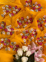 Yellow Floral Stem Saree