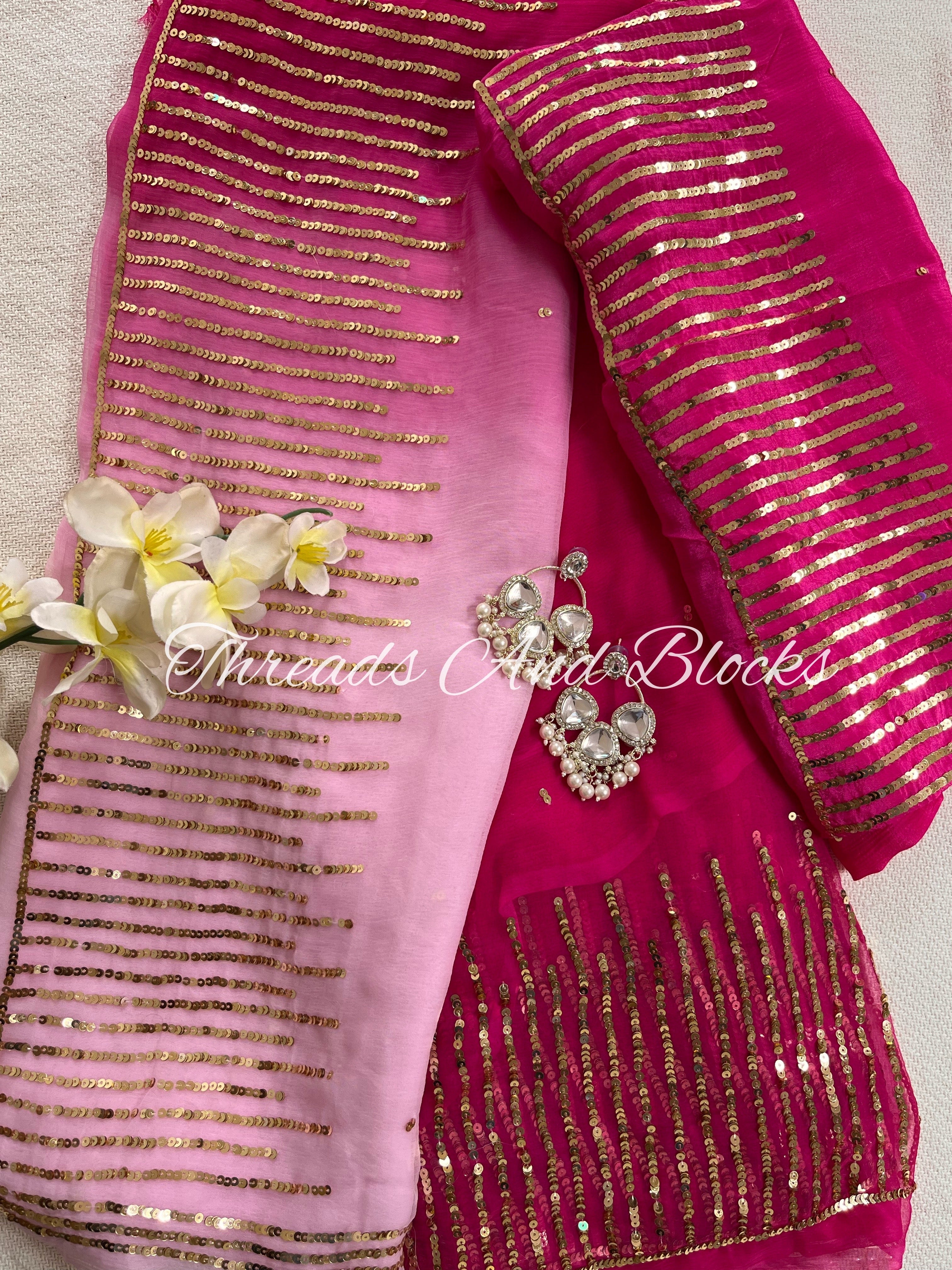 Pink Mimosa Cocktail Saree