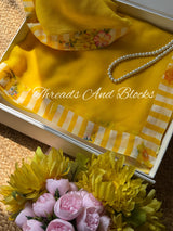 Ombré Yellow Oxford Stripes Border Saree