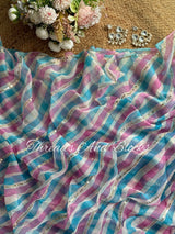 Neel Gulal Leheriya Saree