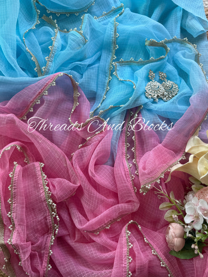Kota Doriya Saree with Pearl Border
