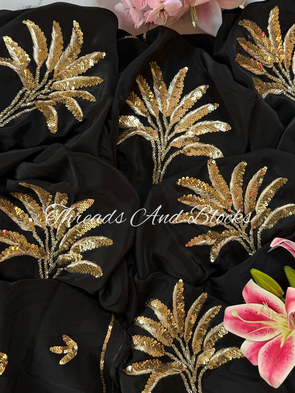 Golden Date Trees Saree