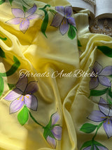 Lavender Sunshine Handpainted Saree