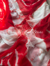 Laal Shibori Leher Chiffon Saree