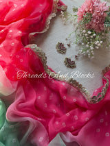 Pink Guava Bandhani Saree