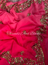 Sharbati Pink Sequin Border Saree