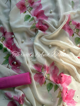 Bougainvillea Crepe Saree