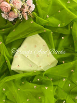 Mehendi Green Tikki Buti Saree