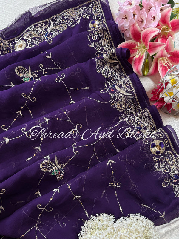 Rajwada Peacock Border Jaal Saree