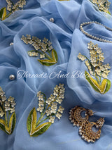 Porcelain Chiffon Saree