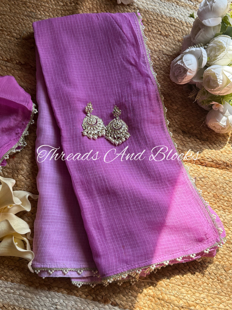 Kota Doriya Saree with Pearl Border