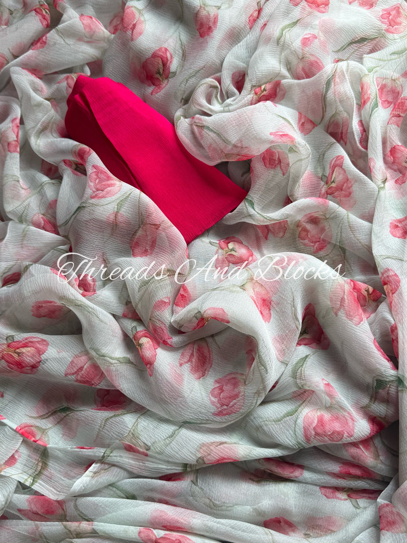 Poetry in Petals Printed Saree