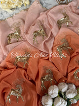 Ombré Nude Deer Saree