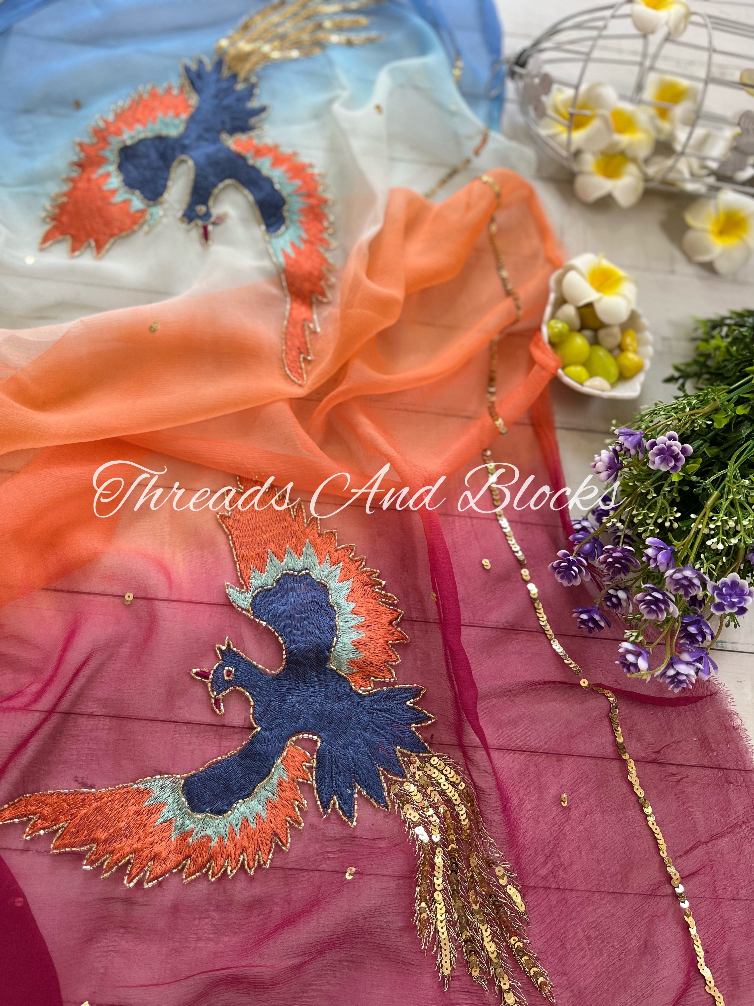 Birds of Paradise Saree