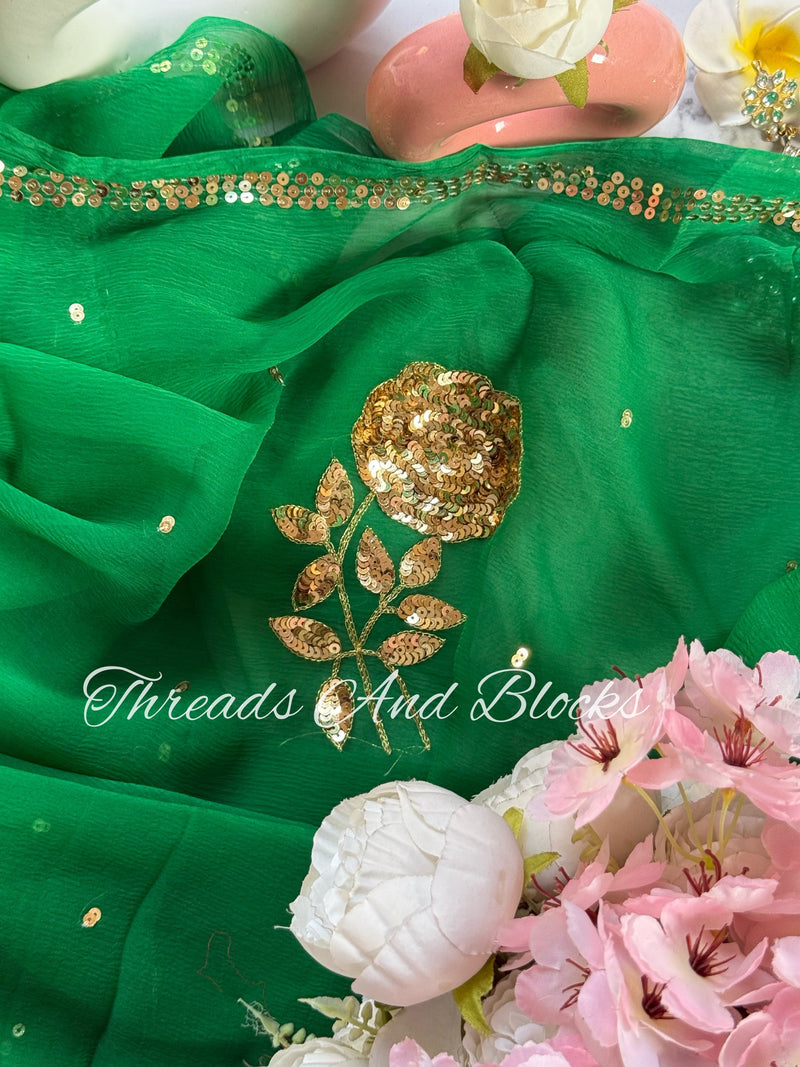 Gold Twilight Floral Buta Saree