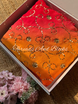 Saffron Radiance Jaal Saree