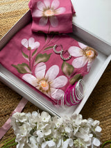 ELARA Handpainted Chiffon Saree