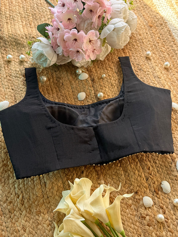 Black Gota Sitara Blouse