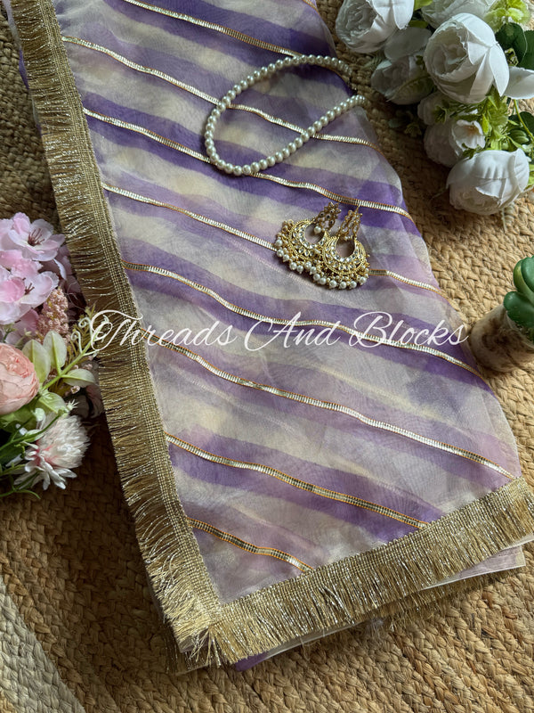 Kanak Jamun Tissue Leheriya Saree