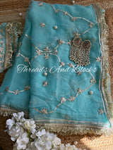 Aasmani Chaandni Gota Jaal Saree