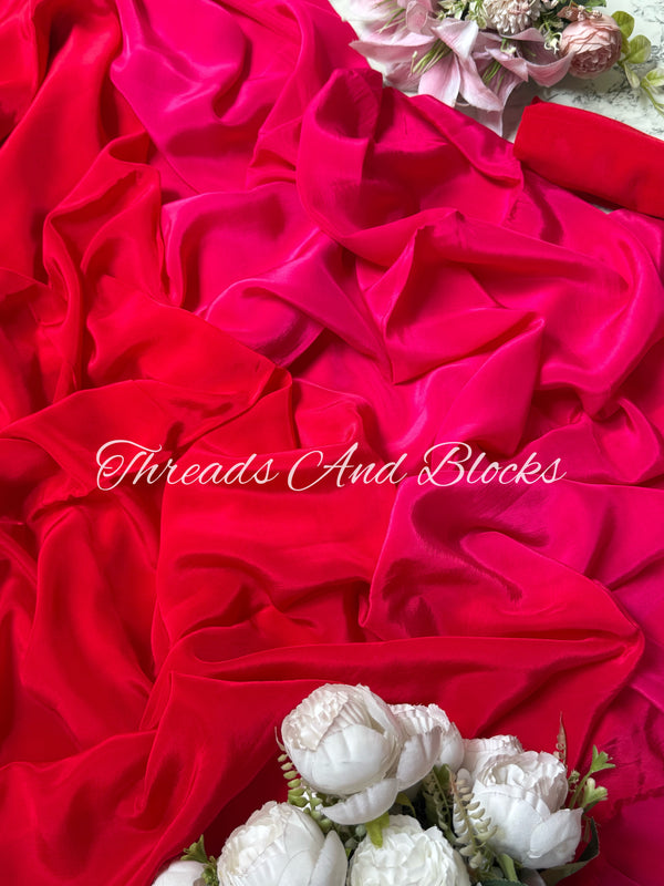Rani Laal Crepe Saree